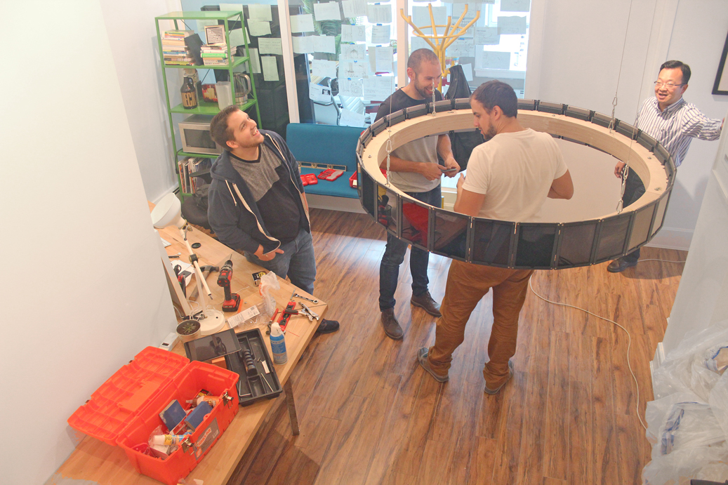 Building the MO installation in the studio