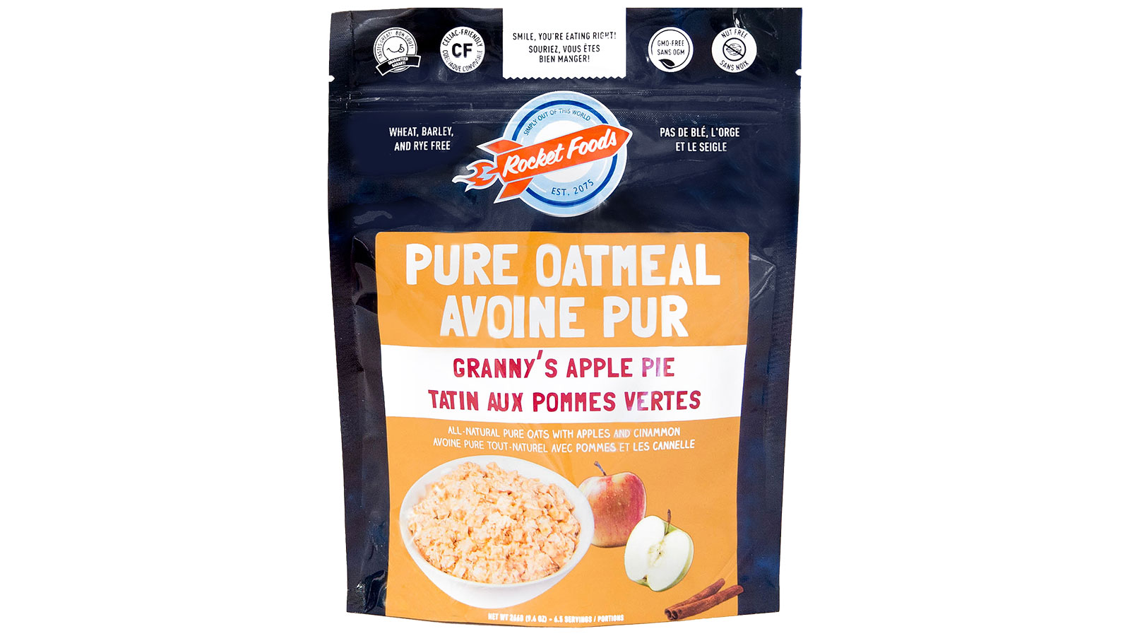 Rocket Foods allergen-free snack packaging