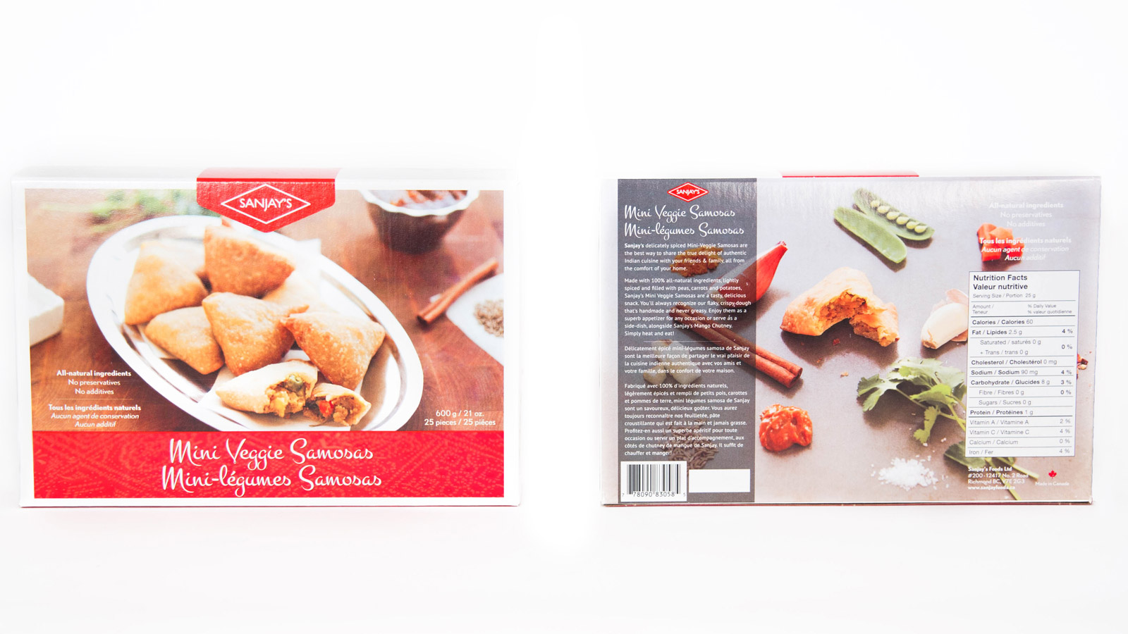 Sanjay's Foods packaging design